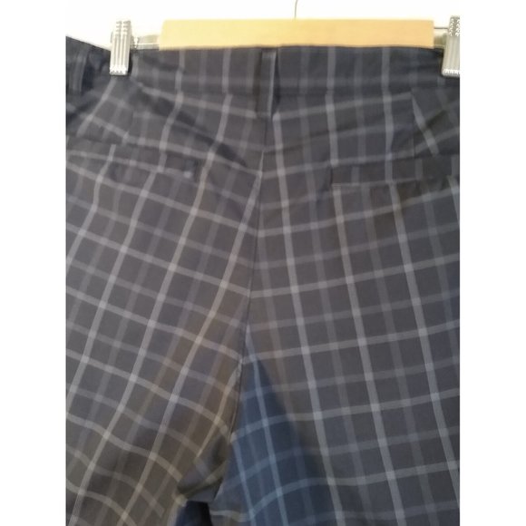 Men's Black Plaid CHAMPION Flat Front Dress Shorts Size 36 - Picture 3 of 6